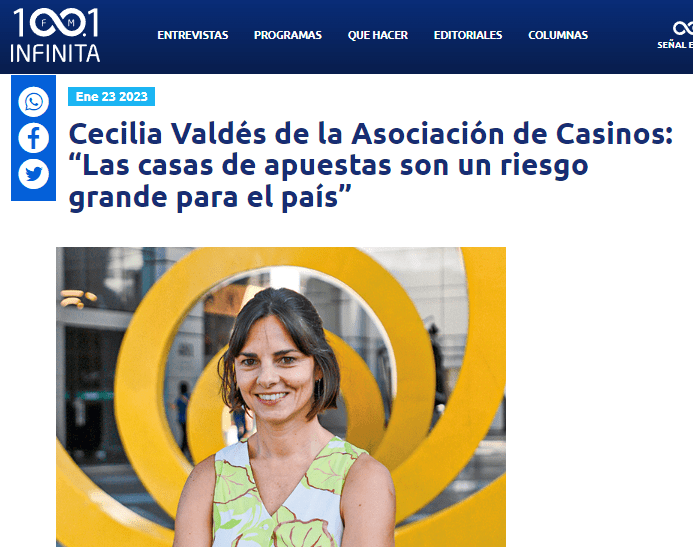 Cecilia Valdés, Presidenta de Asociación Chilena de Casinos de Juego